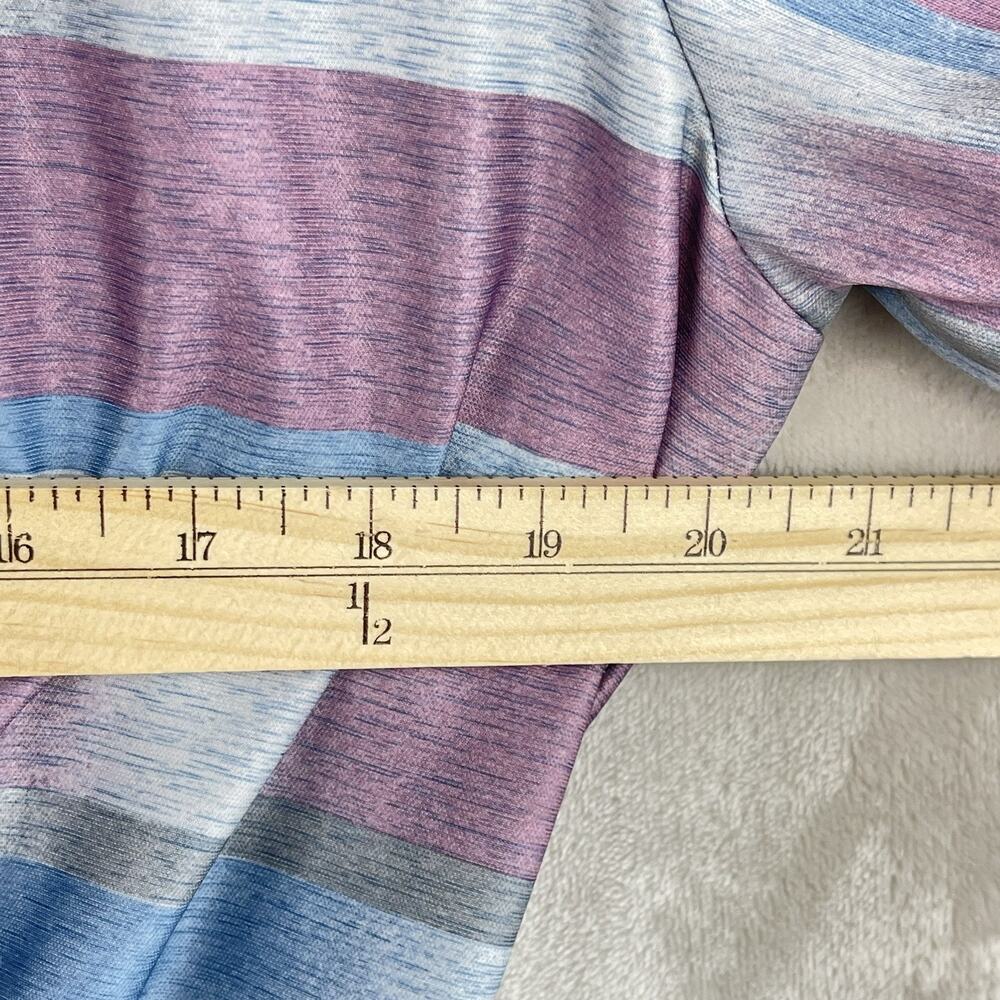 Vtg 80s Cue Fashions Striped Pleated Midi Dress Size 16.5 Large Retro Glamoratti - Picture 12 of 16